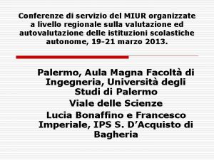 Conferenze di servizio del MIUR organizzate a livello