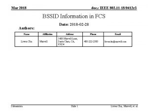 Mar 2018 doc IEEE 802 11 180412 r