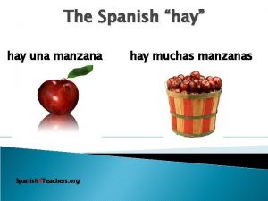 The Spanish hay hay una manzana Spanish 4