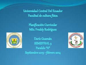 Universidad Central Del Ecuador Facultad de cultura fsica