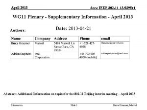 April 2013 doc IEEE 802 11 130395 r