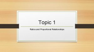 Topic 1 Ratios and Proportional Relationships Lesson 7