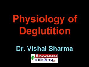 Physiology of Deglutition Dr Vishal Sharma Stages 1