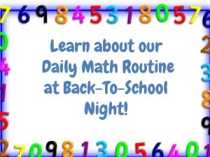 Learn about our Daily Math Routine at BackToSchool