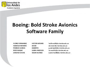 Boeing Bold Stroke Avionics Software Family FLOREZ FERNANDEZ