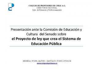 COLEGIO DE PROFESORES DE CHILE A G DIRECTORIO