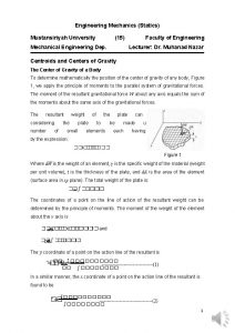 Engineering Mechanics Statics Mustansiriyah University 15 Mechanical Engineering