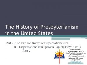 The History of Presbyterianism in the United States