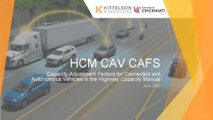 HCM CAV CAFS Capacity Adjustment Factors for Connected