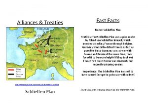 Alliances Treaties Fast Facts Name Schlieffen Plan Statitics