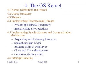 4 The OS Kernel 4 1 Kernel Definitions