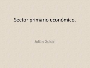 Sector primario econmico Julin Goldin La agricultura argentina