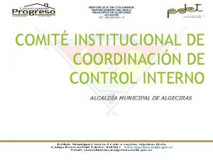 COMIT INSTITUCIONAL DE COORDINACIN DE CONTROL INTERNO ALCALDA