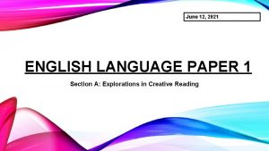 English language paper 1 june 2021