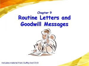 Examples of goodwill messages