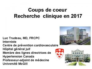 Coups de coeur Recherche clinique en 2017 Luc