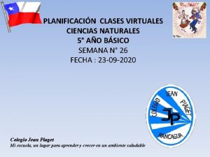 PLANIFICACIN CLASES VIRTUALES CIENCIAS NATURALES 5 AO BSICO