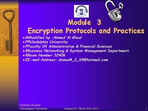 Module 3 Encryption Protocols and Practices MModified by