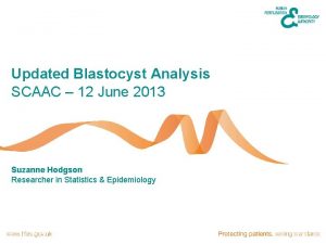 Updated Blastocyst Analysis SCAAC 12 June 2013 Suzanne