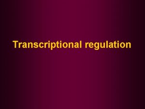 Transcriptional regulation gene expression can be regulated at