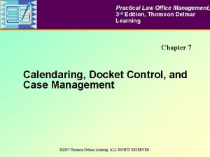 Practical Law Office Management 3 rd Edition Thomson