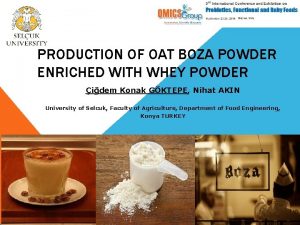 PRODUCTION OF OAT BOZA POWDER ENRICHED WITH WHEY
