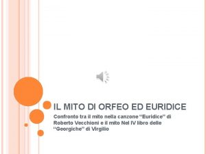 Orfeo ed euridice canzone