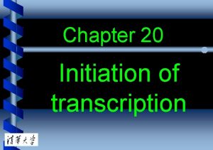 Chapter 20 Initiation of transcription 20 1 Introduction