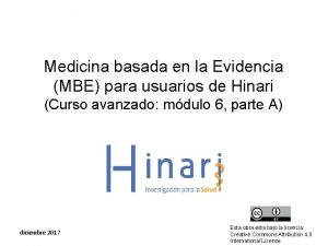 Medicina basada en la Evidencia MBE para usuarios