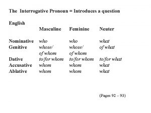 Latin interrogative pronouns