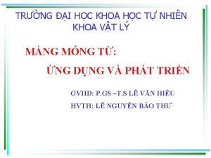 TRNG I HC KHOA HC T NHIN KHOA