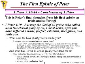 The First Epistle of Peter 1 Peter 5