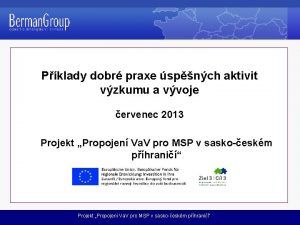 Pklady dobr praxe spnch aktivit vzkumu a vvoje