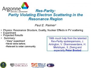 ResParity Parity Violating Electron Scattering in the Resonance