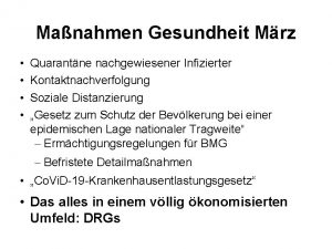 Manahmen Gesundheit Mrz Quarantne nachgewiesener Infizierter Kontaktnachverfolgung Soziale