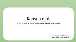 Konsep mol Ar Mr massa volume bil avogadro