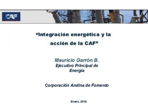 Integracin energtica y la accin de la CAF