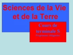 Sciences de la Vie et de la Terre