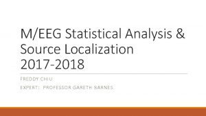 MEEG Statistical Analysis Source Localization 2017 2018 FREDDY