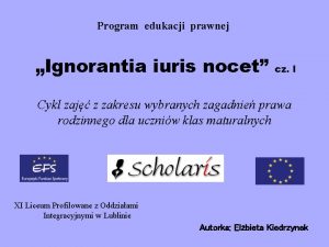 Program edukacji prawnej Ignorantia iuris nocet cz I