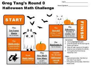 Greg Tangs Round 0 Name Parent Signature Halloween