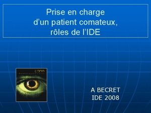 Prise en charge dun patient comateux rles de