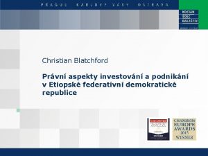 Christian Blatchford Prvn aspekty investovn a podnikn v