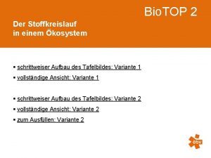 Bio TOP 2 Der Stoffkreislauf in einem kosystem