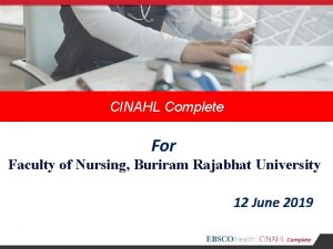 CINAHL Complete Fuente Acadmica Plus For Faculty of