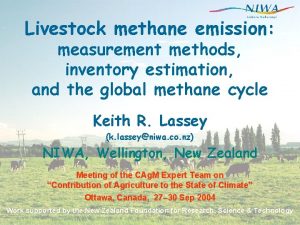 Livestock methane emission measurement methods inventory estimation and Livestock methane emission measurement methods inventory estimation and