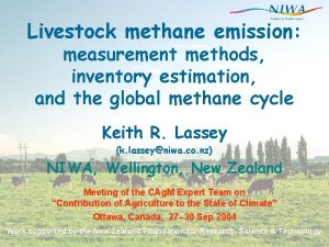 Livestock methane emission measurement methods inventory estimation and