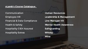 e Lambs Course Catalogue Communication Human Resources Employee