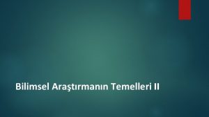 Bilimsel Aratrmann Temelleri II Nitel Aratrmalar Etnografik Aratrma