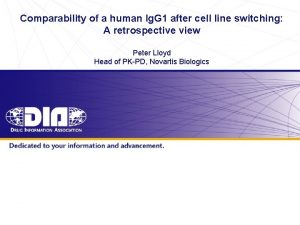 Comparability of a human Ig G 1 after